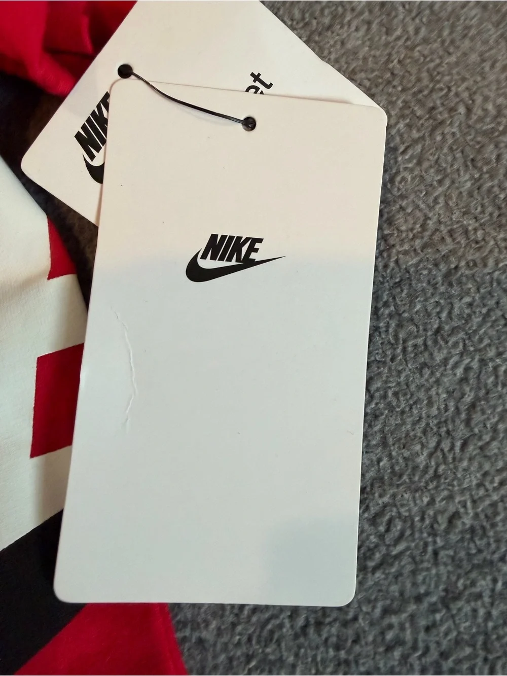 Nike Red Short-Sleeve Tee with Black & White Logos